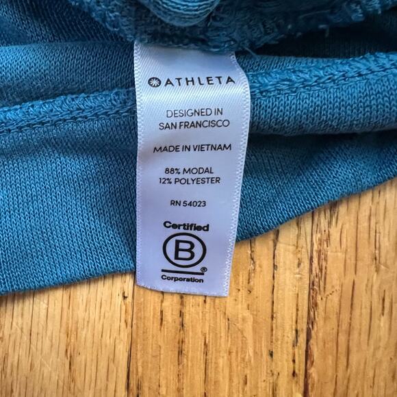 Athleta Shirt Womens XS High Serenity Criss Cross Sweatshirt Teal Blue Green - Picture 5 of 8